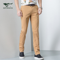 七匹狼男裤子正品清仓斜插袋柔软舒适春夏直筒休闲裤