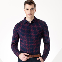 七匹狼格型长袖针织衬衫111660505621