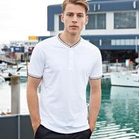 七匹狼短袖T恤 夏季青年男士纯色休闲短袖T恤