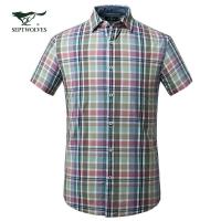 七匹狼短袖衬衫男士韩版商务休闲宽松夏季新款潮流男装衬衣服_2