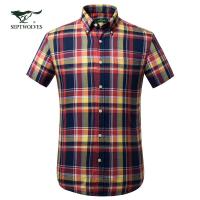 七匹狼短袖衬衫男夏季时尚商务休闲青年韩版男士寸衫衬衣