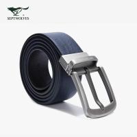 七匹狼腰带商务男士休闲针扣带头简约皮带男 101(藏青)
