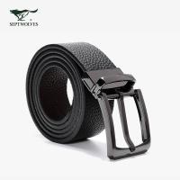 七匹狼腰带商务男士休闲针扣带头简约二层双面带身皮带男 001(黑色)