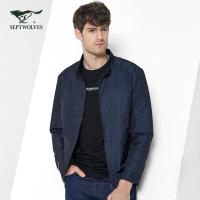 七匹狼夹克 春季男士青年时尚商务休闲立领夹克外套 102(深蓝)