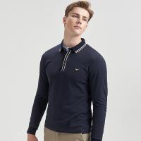 七匹狼长袖T恤男 秋季商务休闲匹马棉纯色T恤男