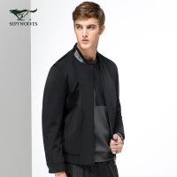 七匹狼夹克时尚潮流男士针织夹克jacket男装正品品牌上衣外套