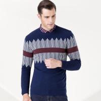 七匹狼针织羊毛衫 男士商务休闲长袖圆领薄毛衣 男装 2019616