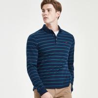 七匹狼长袖T恤男士条纹2019秋季新款中青年宽松休闲爸爸装打底衫_1