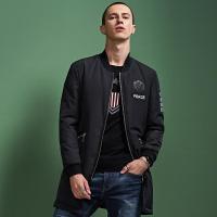 七匹狼旗下圣沃斯系列冬季青年男士时尚休闲中长款羽绒外套