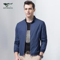 七匹狼夹克2017男士时尚休闲净色百搭立领夹克jacket潮男外套正品