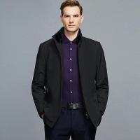 七匹狼尼克服男2019冬季男士商务休闲时尚中长款立领外套羊毛领