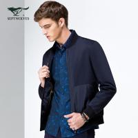 七匹狼夹克外套男装青年商务时尚休闲棒球领夹克2016秋季新款