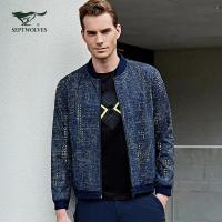 Septwolves七匹狼秋季商务休闲外套千鸟格长袖夹克