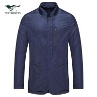 七匹狼立领夹克男装2019春秋季中年爸爸品牌正品外套