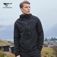七匹狼夹克男装春秋款连帽短款防风衣户外机能服2019新款运动外套