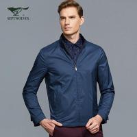 七匹狼夹克男2019秋季新款男士双面茄克立领休闲外套爸爸装上衣服