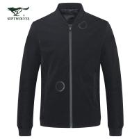 七匹狼夹克2017秋季棒球领青年时尚男装茄克外套