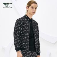 七匹狼圣沃斯男士夹克衫秋季新款中青年男装潮潮棒球领外套衣服H