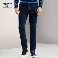 七匹狼牛仔裤秋季时尚男士休闲长裤五袋牛仔裤裤子男