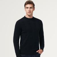 七匹狼羊毛衫青年男士时尚休闲圆领套头冬季保暖厚毛衣