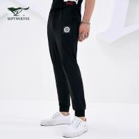七匹狼旗下圣沃斯系列针织裤春季时尚潮流男士休闲运动裤