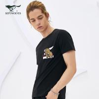 七匹狼旗下圣沃斯系列男士夏季中青年短袖圆领T恤潮