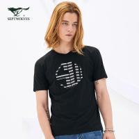 七匹狼旗下圣沃斯系列短袖T恤夏季青少年时尚潮流圆领印花T恤