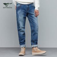七匹狼旗下圣沃斯系列秋季修身小脚牛仔裤休闲男裤子长裤
