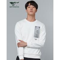 七匹狼旗下圣沃斯系列男士休闲秋季卫衣潮男套头圆领衣服