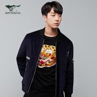 七匹狼旗下圣沃斯夹克外套2018年秋季灯芯绒青年男士时尚潮流休闲