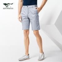 七匹狼短裤春夏季男士青年短裤纯色微弹时尚休闲裤潮流男短裤