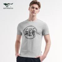 七匹狼男装短袖T恤2019夏季中青年男士时尚休闲圆领T恤上衣