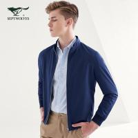 七匹狼夹克青年男士时尚商务休闲立领茄克外套男装2019春季