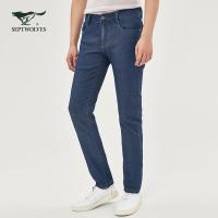七匹狼牛仔裤2019春季青年男士时尚商务休闲修身小脚裤装