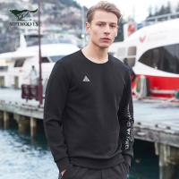 七匹狼运动卫衣男装 2019秋季圆领长袖肤柔软舒适针织印花套衫