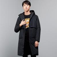 七匹狼圣沃斯羽绒服男青年男士时尚休闲潮流连帽长装加厚外套