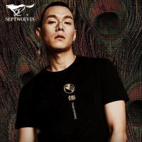 七匹狼2019狼图腾系列傣族鞋架男士中青年时尚休闲潮流百搭短袖T恤