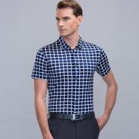 七匹狼短袖衬衫男士夏季款韩版宽松休闲修身格子上衣衬衣男装潮流