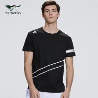 七匹狼圆领印花男士短袖T恤纯棉宽松百搭潮流韩版短袖T恤男生简约