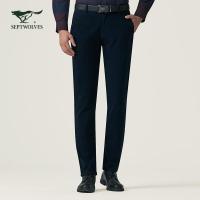七匹狼休闲裤 秋冬时尚商务休闲男修身小脚微弹休闲裤男装 101(藏青)