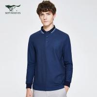 七匹狼长袖翻领T恤男士2020春季新款中年宽松POLO衫男装秋装上衣