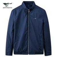 七匹狼立领夹克男2020春季新款中年男士休闲茄克衫外套男装潮上衣