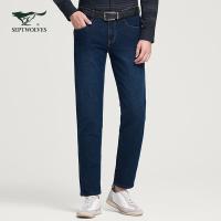 七匹狼牛仔裤 时尚休闲牛仔长裤 男装 112(中蓝) 29A