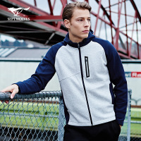 七匹狼男士卫衣秋季时尚休闲户外运动开襟连帽长袖卫衣男装