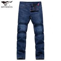 七匹狼男士牛仔裤 秋季新款中青年商务修身长裤 休闲直筒潮流男装