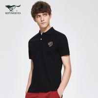 七匹狼短袖翻领T恤男2020夏季新款纯棉男士休闲POLO衫印花男装QZ