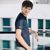 七匹狼短袖T恤男潮户外运动2020夏新款男士提花时尚印花圆领上衣