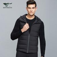 七匹狼男士羽绒服马甲背心冬季新款韩版短款立领加厚外套男装