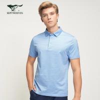 七匹狼POLO衫2020夏季桑蚕丝翻领商务休闲T恤简约男短袖T恤