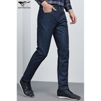 七匹狼男装时尚都市男士加绒牛仔长裤冬季